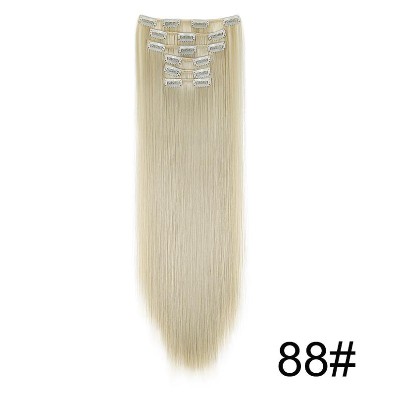 

Synthetic 6pcs/set Long Straight Clip-in Hair Extension Invisible Seamless Extension Black Brown Hairpiece for Women 2028 1pc