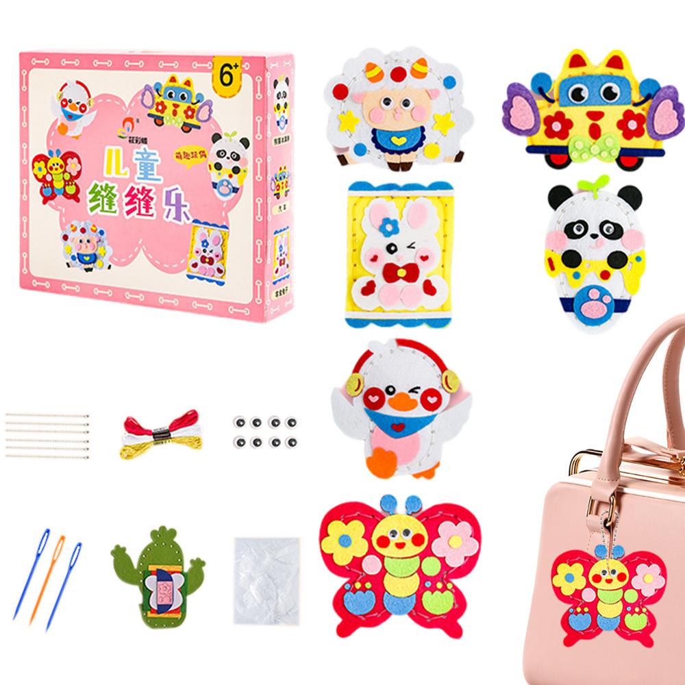 Children Sewing Kit Cute Sewing Kit for Children Art and Craft Learning Toys Beginner Sewing Kit Fine Motor Skill Toys for Boys