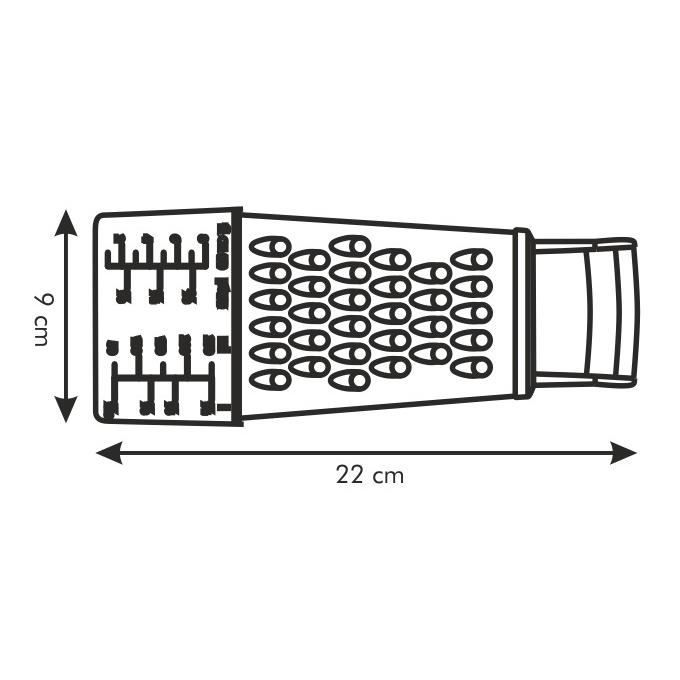 Tescoma 643788, Râpe, Acier inoxydable, Blanc, Plastique, Acier inoxydable, verticale, 90 mm, 220 mm