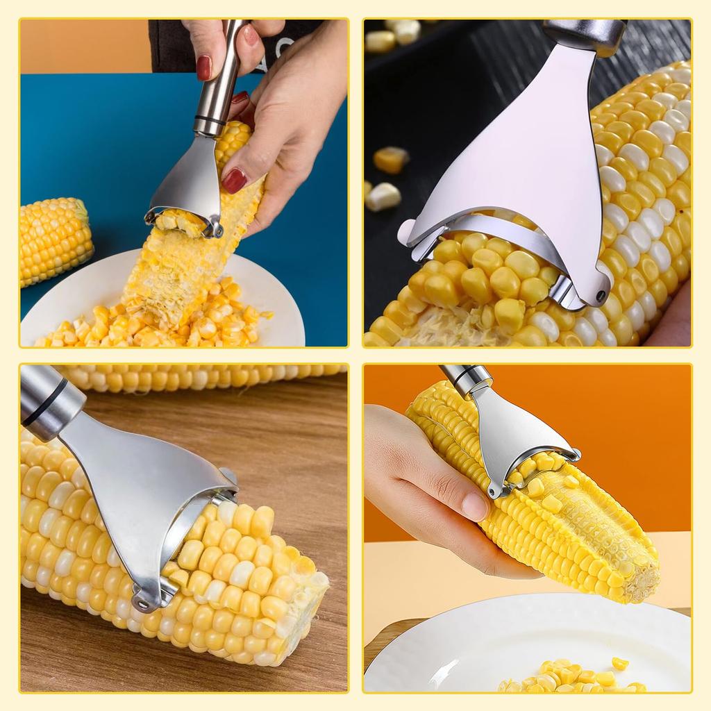 Nalaina Corn Corn Kernel Stainless Steel Corn Easily Peels Corn Kitchen Convenient Kitchen Tool for Home Easy to Versatile Cutter, Remover, Thresher,