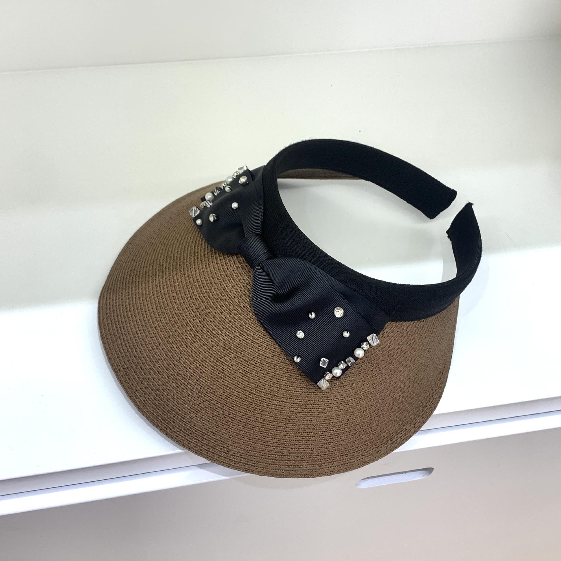 

Женская летняя шляпа от солнца с защитой от УФ-лучей и бантом - Дышащая, легкая, с открытым верхом для путешествий на открытом воздухе One Size коричневый