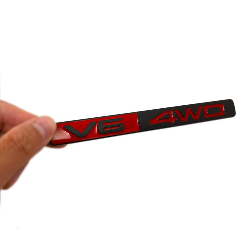 1 buc Metal V6 4WD Logo 3D Autocolant Decal Mașină Cap Mașină Aripă Laterală Portbagaj Spate Emblemă Insignă Autocolant Decaluri pentru Orice Vehicul