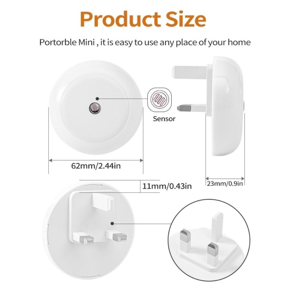 EU UK Plug Sensor Control Lamp Energy Saving Motion Sensor Light Plug In Night Lamp  Bedroom