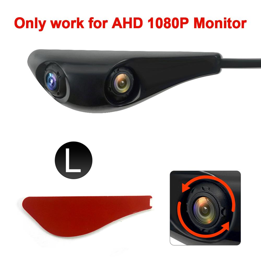 Carsanbo Car Side View Dual Lens Camera AHD 1080P Sedan Camera With Two Lenses RCA connector Rotatable Lens Design Camera CAM372L-B