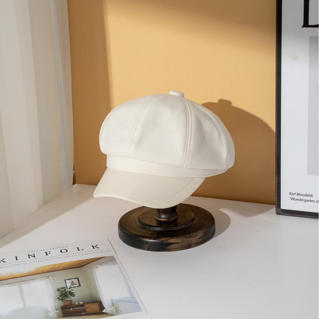 Autumn and winter Maillard wears a hat female retro painter beret shade cloud octagonal hat trendy versatile duck tongue