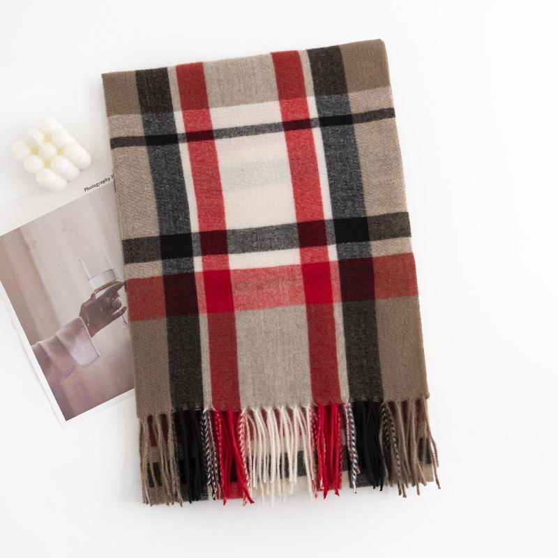 Fashion commuter imitation cashmere scarf Fashion versatile scarf Women's clear and simple scarf Warm and cold-proof shawl
