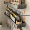 Wall Mounted Kitchen Spice Storage Seasoning Bottle Storage Rack Kitchen Storage Wall Shelf Organizers Hanging Hook Rack