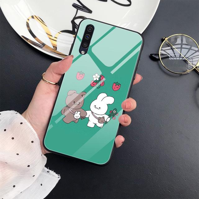 Cute Corgi Dog Case For Samsung Galaxy A71 A72 A70 A73 A53 A13 5g A03 A22 A21s A03 Core A42 A52 Animal Tempered Glass Cover