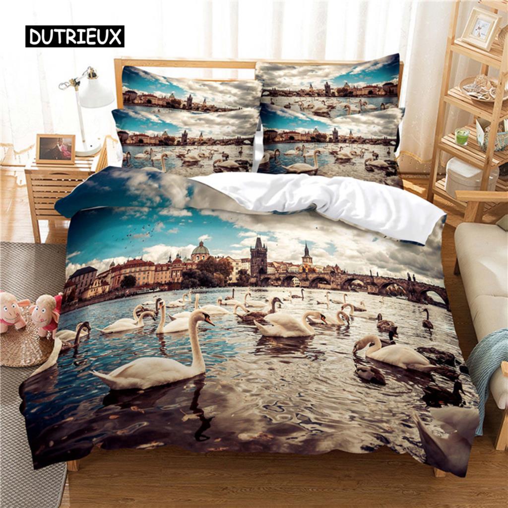 Beautiful  Scenery Bedding Set Duvet Cover Set 3D Bedding Digital Printing Bed Linen Queen Size Bedding Set