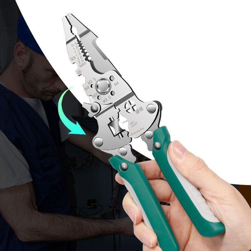 Foldable Wire Stripper Pulley Design Multi-Function Electrician Wire Splitter Wire Winding Pliers Crimping Pliers Hand Tool