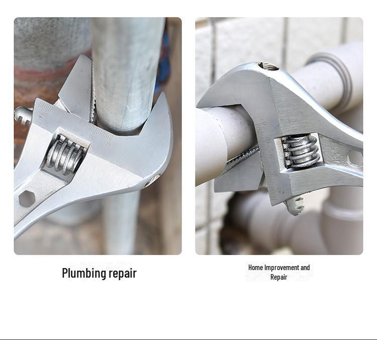 Verstellbarer Multifunktions-Schnellöffnungsschlüssel, Chrom-Vanadium-Stahl, arbeitssparende Rohrzange für den Hausgebrauch