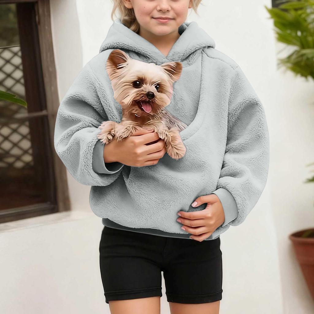 Boys and Girls Fall Winter Casual Long Sleeve Hooded Sweatshirt Pullover for Everyday Wear