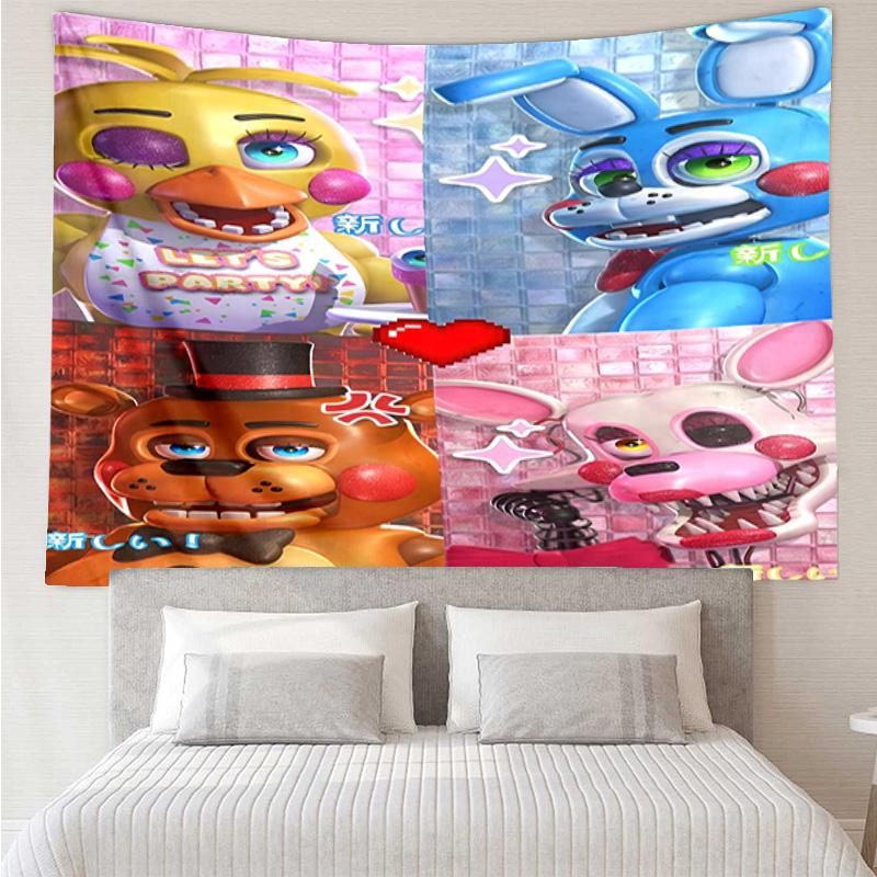 Five Nights Party Tapestry, Unique Design Tapestry, Wall Decor for Bedroom,Livingroom, Playroom,Heartwarming Fan Holiday Gifts