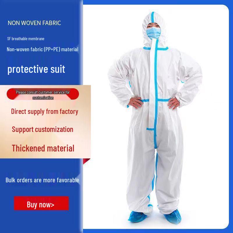 Hooded Disposable Full-Body Protective Suit: Dustproof, Waterproof, for Farm, Spray Paint, and Epidemic Prevention