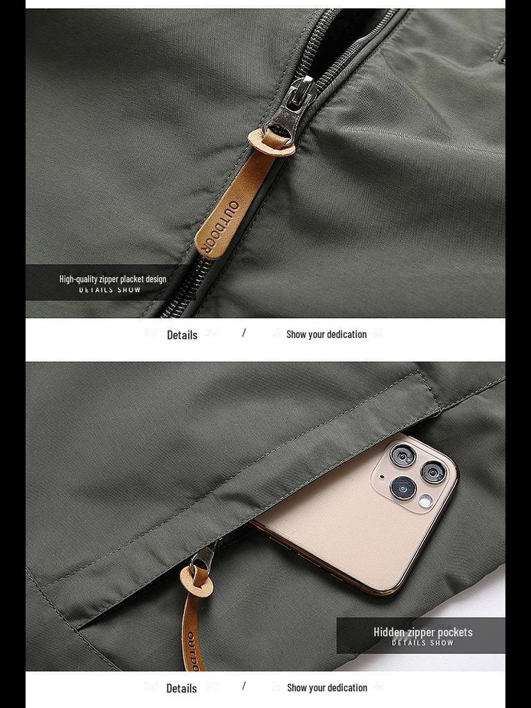 Giacca casual con cappuccio da uomo: vestibilità comoda, perfetta per primavera e autunno.