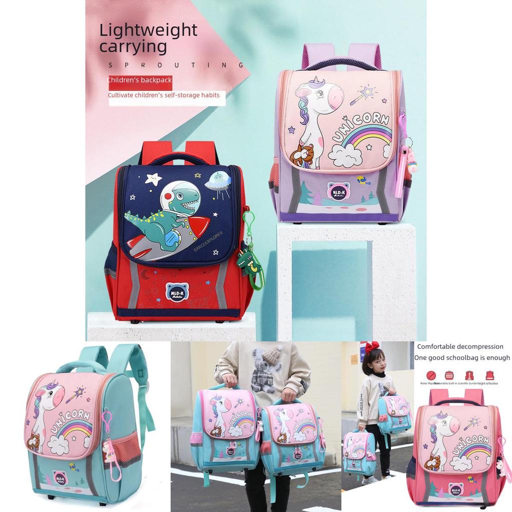 Large Capacity Waterproof Unicorn Cartoon Canvas Backpack For Kids With Breathable Design
