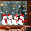 Christmas-themed Static Window Stickers Featuring A Snowman Combined with Snowflake Balls Christmas Stickers