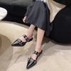 Women Flat with Shoes 2024 Designer Luxury Buckle Fashion Ladies Flats Shoes Slingback Pointed Toe Casual Female Sandals Mules