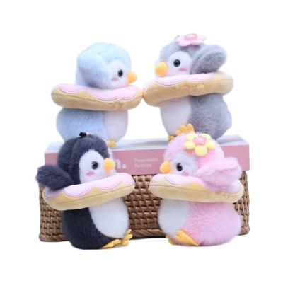 12cm Cute Swimming Ring Little Penguin Pendant Plush Toy Penguin Doll Bag Hanging Decoration Keychain Gifts