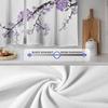 Purple Cherry Kitchen Tier Curtains, Spring Sakura Floral Cafe Curtains for Living Room,Bathroom,Dining Room Over Sink,Laundry