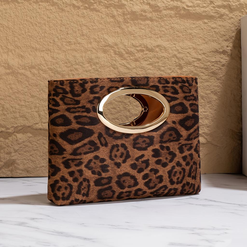 Sac à Main de Soirée pour Femme Élégant Imprimé Léopard, Chic pour Événements Formels, Sac de Tous les Jours Durable pour Femmes Parfait pour les Fêtes, Tenues Décontractées, Pochette Élégante