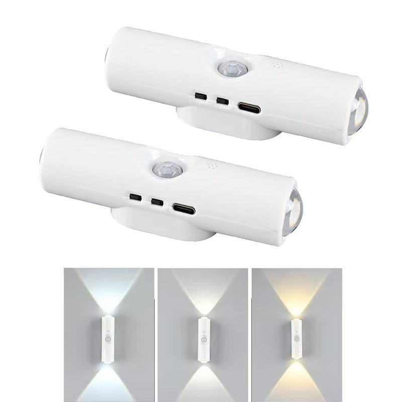 Magnetic Motion Sensor Night Light Rechargeable Smart RGB Gradient Wall Lamp for Bedroom Bathroom Closet Garden