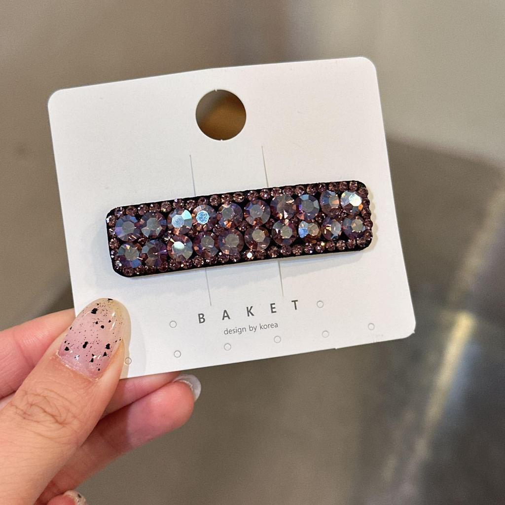 Koreańska Kwadratowa Spinka do Włosów z Cyrkoniami - Lekki Luksus, Wszechstronna Wsuwka