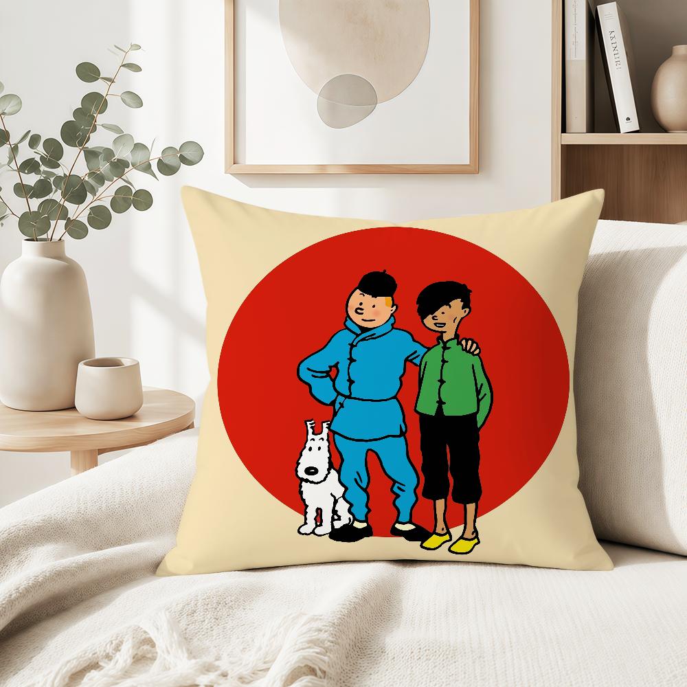 art dog comic soft pillowcase cute t-t-T-Tin-tinES-S-S fun Sofa Home S-S-SnowyS Living Room Decor bed hogar pillowcover gift