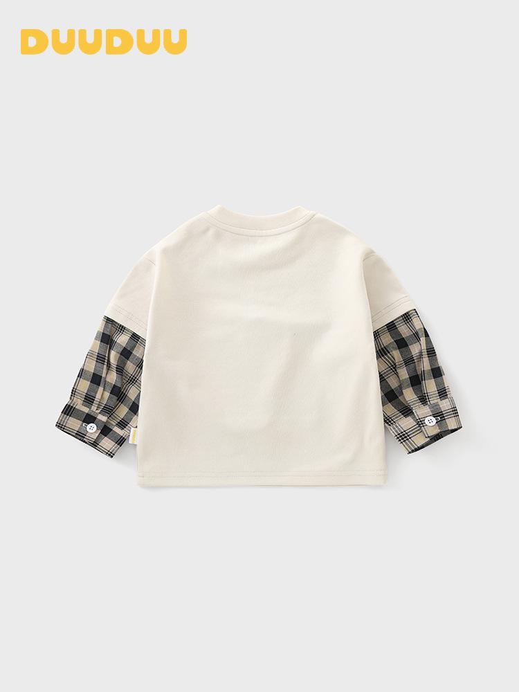 DUUDUU Spring 2026 Girls' Long Sleeve Baby T-shirt - Korean Style Fashion for Toddlers