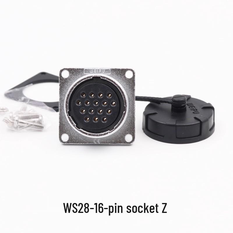 Weipu WS28 23-Pin Aviation Plug Connector, Male-Female Threaded, 479-Hole, 10P12, 16-Pin, 20/26-Pin