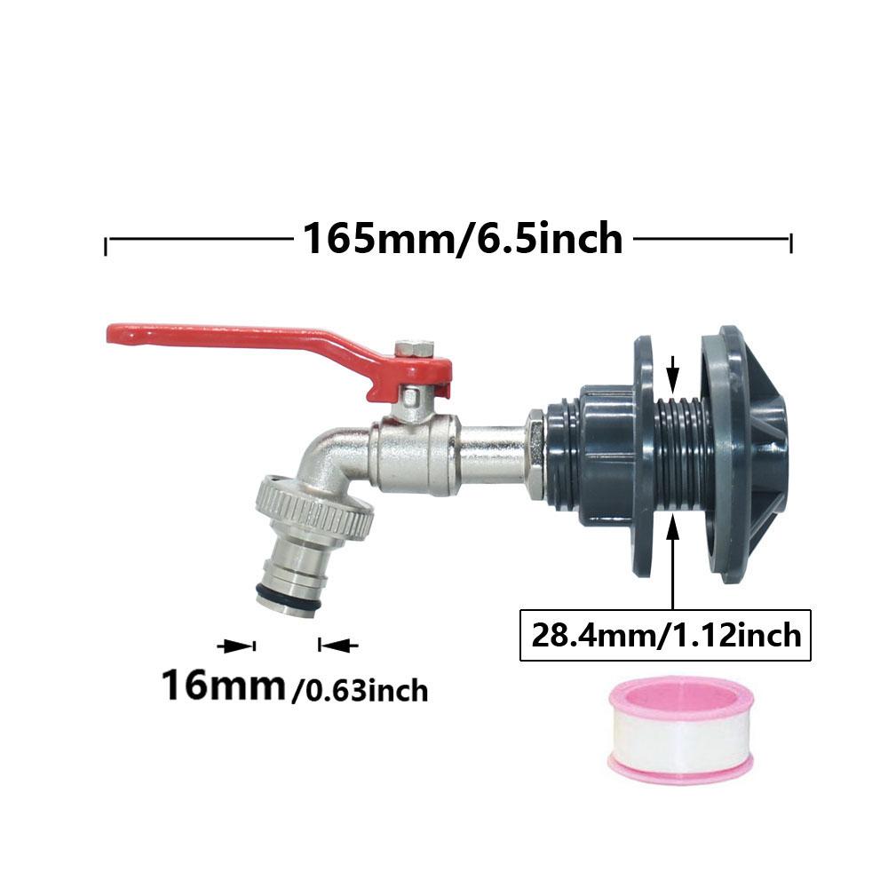 16mm Nipple IBC Tank Tap Adapter Thread Connector Valve 15mm Hose Rainwater Collection Bucket Tap Garden Hose Tank Fitting