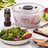 OXO Salad Spinner, Large Round Vegetable Drainer, Serves 4 or More, 27 x 27 x 15.5 cm, Dishwasher Safe (Low Temperature Setting)