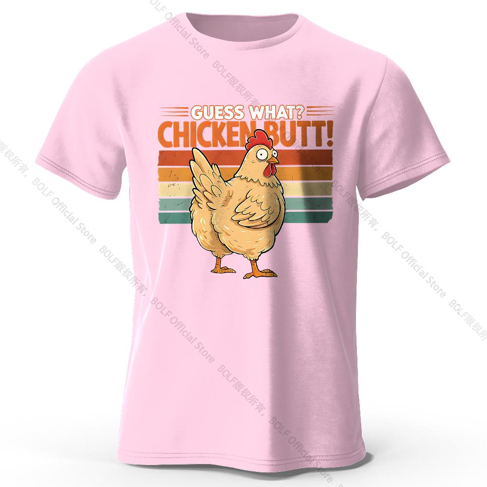 Men's Chicken Butt Printed T-Shirt 100% Cotton Oversized Silly Graphic Tees for Women Summer Tops Playful Streetwear