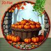 Vintage Fall Tin Sign Rustic Pumpkin Leaf Wall Art Kitchen Cafe Decor