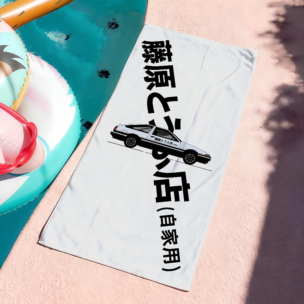 Classic Anime I-Initial D Towel Soft Pool Gift For Travel Gym Shower Camping Quick Dry Sports Large Beach Towels