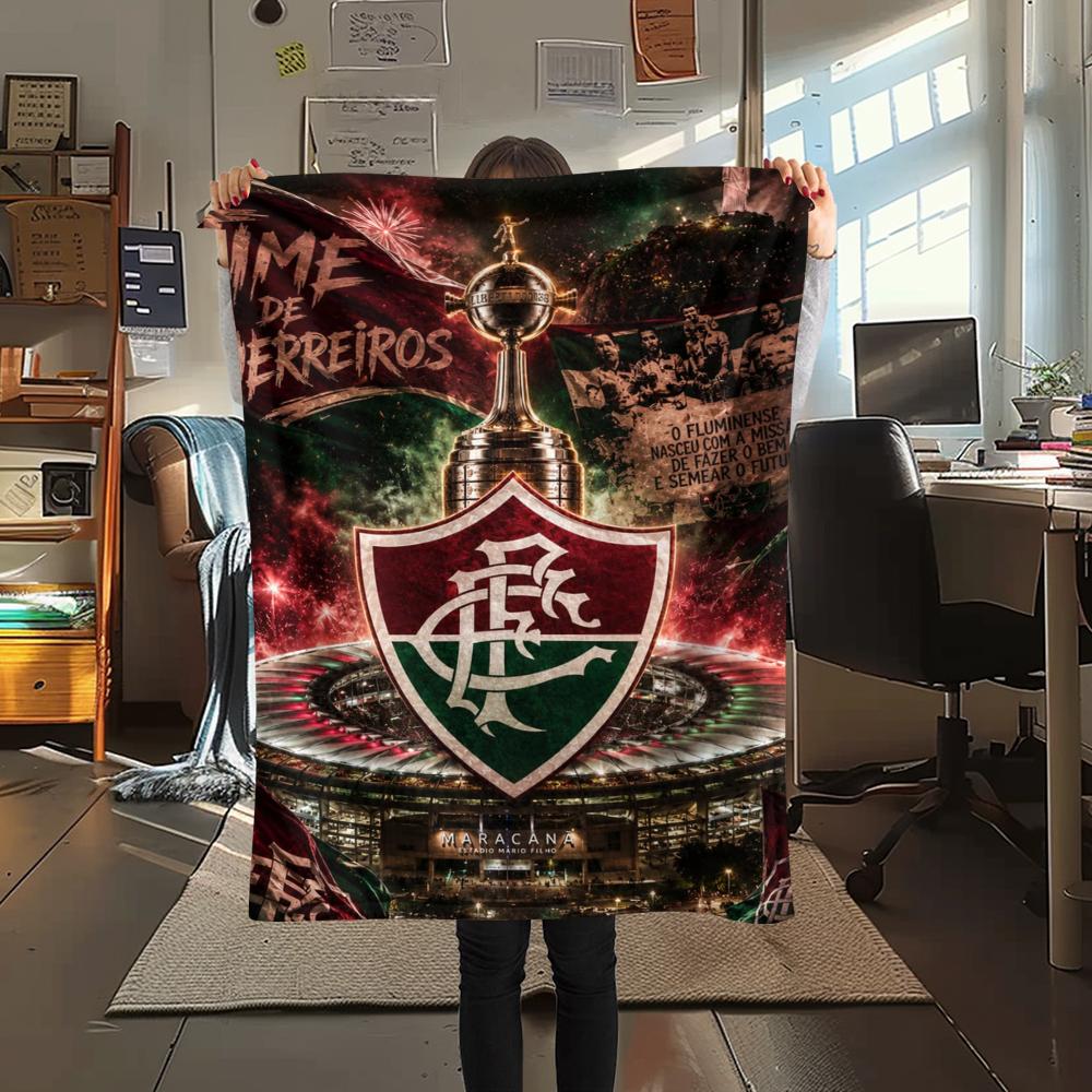1PC Fluminense Print Flannel Blanket, High quality Comfortable for All Seasons, Home Decor, Warmth and Comfort, Perfect for Christmas Gifts