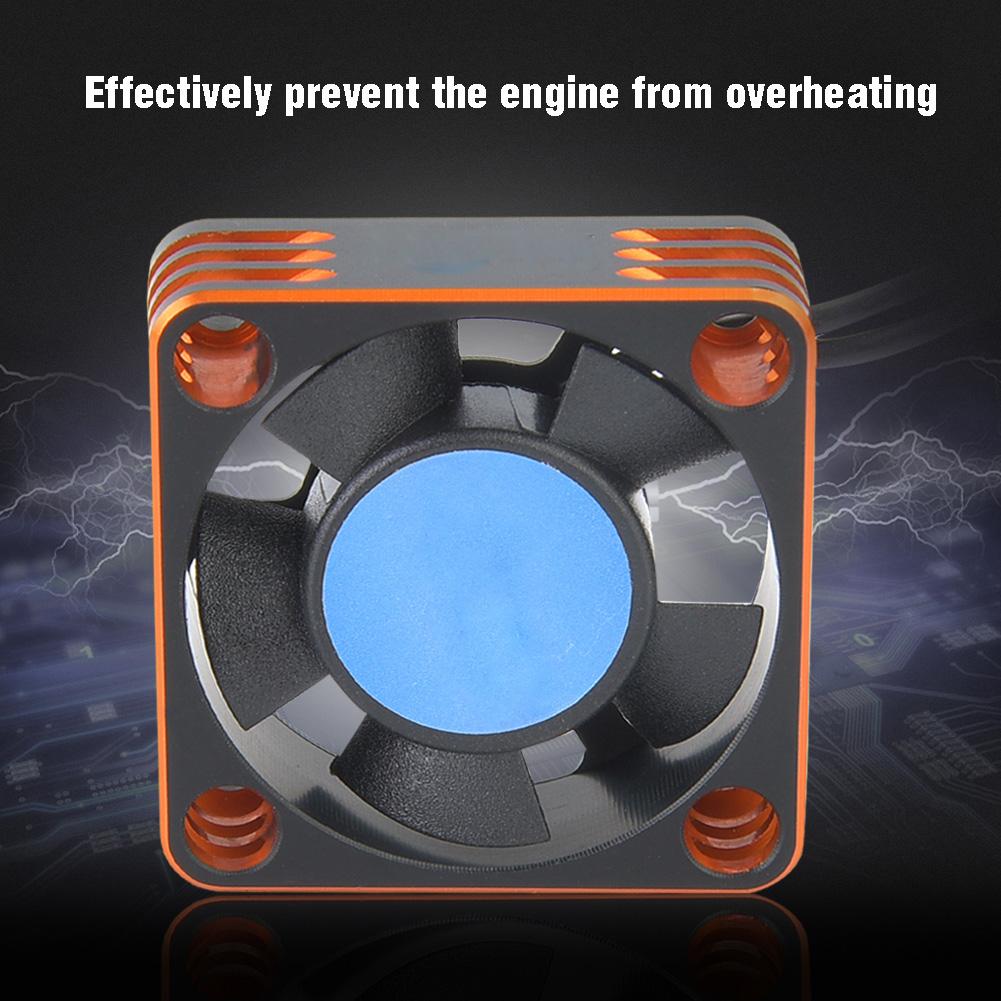 Metal 504 Motor ESC Cooling Fan Heat Sink RC Car Accessory Upgrade Parts (Orange Black)