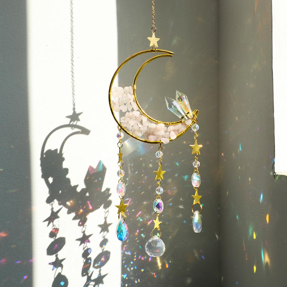 Crystals Suncatcher Moon Sun Catcher Hanging Ornaments Gifts For Christmas Birthday Valentine Mothers Day