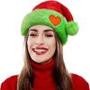 Green Fur Brim Hat  Red Santa Hat Christmas Hat Lightweight For Holiday Decoration New Year Celebration Photo Booth