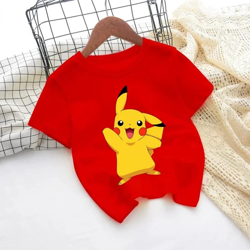 New Cartoon Printed Pikachu Game T-shirt for Kids - Short Sleeve Boys' and Girls' Casual Shirt for 2025 Sports Shirt