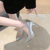 Fashion New Women's Elegant Shoes Sexy versatile high heels Sharp pointed fashion sequin shoes Trendy ladies slim pumps Mujer Zapatos