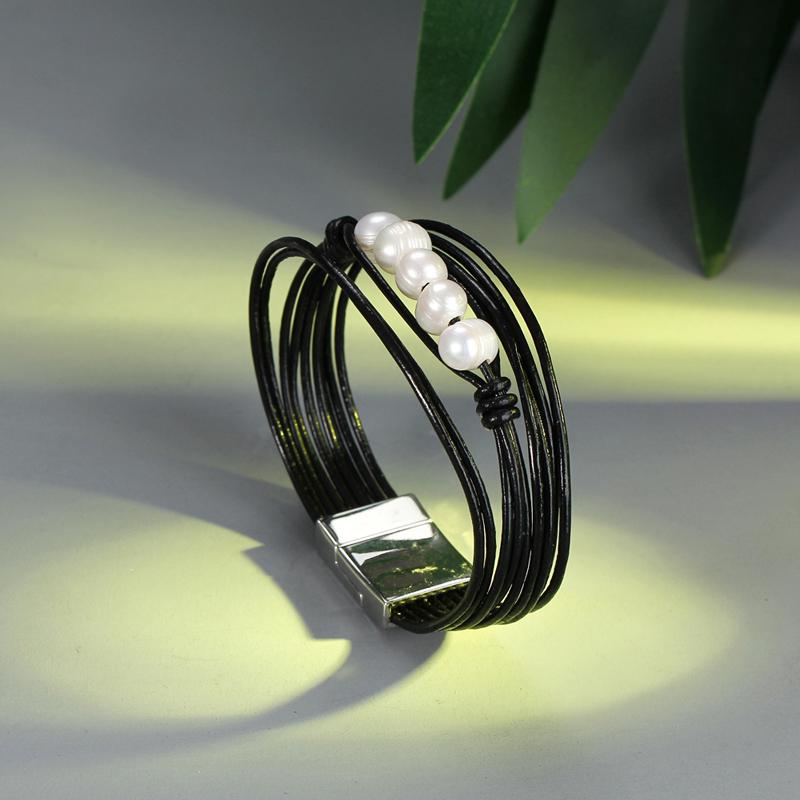 HASYH 18 Colors Charm Leather Bracelets for Women & Men Multiple Layers Wrap Bracelets Couple Gifts Fashion Jewelry Wholesale Pink 20cm HASYH 18 Colors Charm Leather Bracelets for Women & Men Multiple Layers Wrap Bracelets Couple Gifts Fashion Jewelry Wholesale Pink 20cm