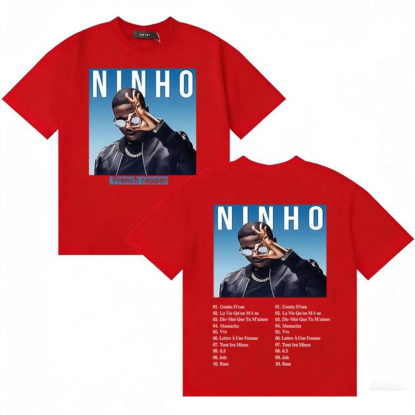 

Rapper Ninho Pop Blue Story Cover Print Summer Tshirt Casual Clothing Unisexs Women Double Sided Cotton Oversized T Shirt Fans Gift S