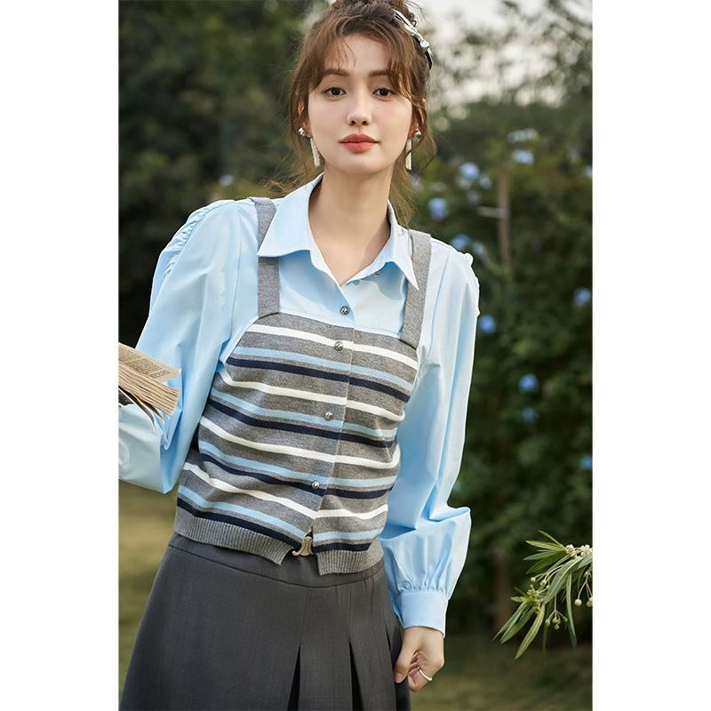 

Блузка Mishow для женщин, новинка 2024 года, элегантный дизайн с длинными рукавами и v-образным вырезом, свободный повседневный пуловер, топы MXD13X1357 L