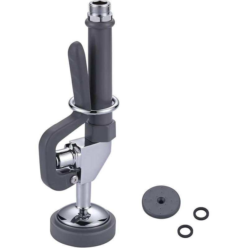 Pre Rinse Sprayer with Black 7/8"-20UNEF Handle Grip Assembly, 1.42 GPM High Pressure Pull Down Spray Head, Handheld Dish Sprayer Nozzle Replacement