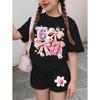 Conjunto de 2 piezas de Verano para Niños, Casual Deportivo de Tendencia, Estampado de Patrón 3D, Camiseta de Cuello Redondo y Pantalones Cortos