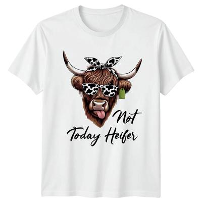 Not Today Heifer Unisexs TShirt Highland Cow Funny Animal Birthday Gift For Her