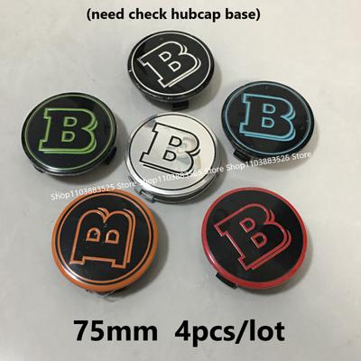 4pcs 75mm Wheel Center Hub Cap for BRABUS Smart GLA GLC CLA CLS W176 W177 W464 W204 W205 W206 W117 G65 G50 W212 W166 Badg Hubcap