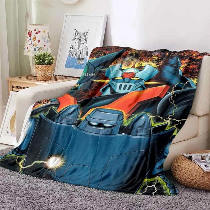 Mazinger Z UFO Robot Grendizer Flannel Blanket Cartoon Anime Children Soft Cover Lightweight Bed Sofa Chair Blanket