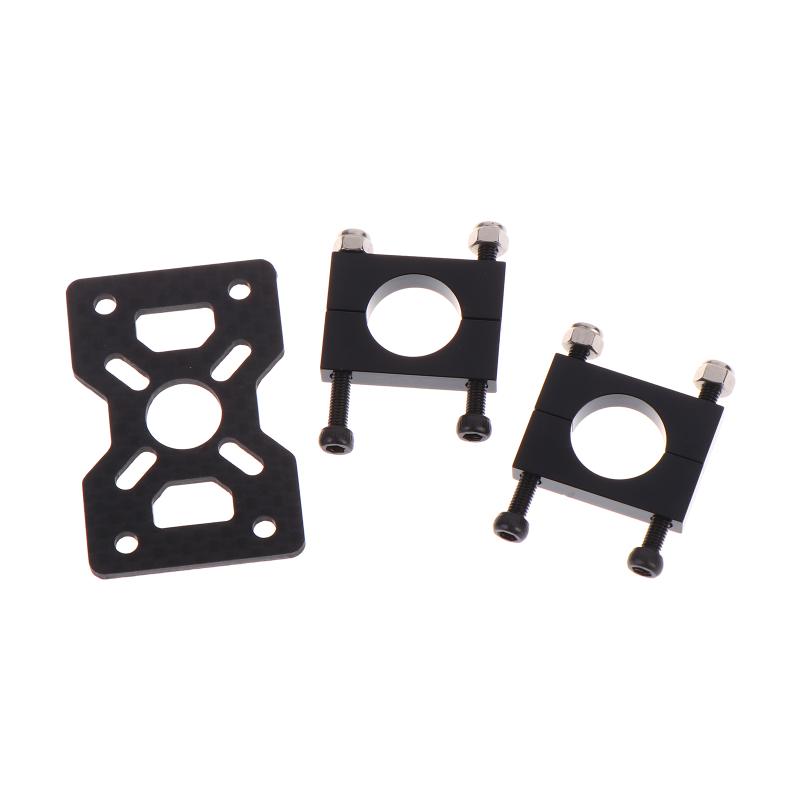 12/14/16/18/20/22/25/30mm 3k Carbon Fiber Motor Base Fixed Seat Mount Plate Pipe Clamp For RC Aircraft Model-TOY